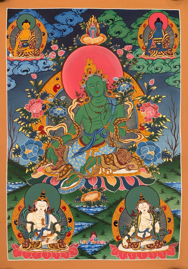 Green Tara Thangka - Art Of Tibet