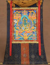 Green Tara Thangka - Silk Framed - Art Of Tibet