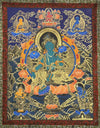 Green Tara Thangka - Silk Framed - Art Of Tibet