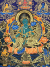 Green Tara Thangka - Silk Framed - Art Of Tibet