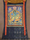 Green Tara Thangka - Silk Framed - Art Of Tibet