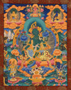 Green Tara Thangka - Silk Framed - Art Of Tibet