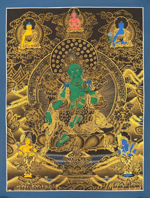 Green Tara Tibetan Thangka Painting - Art Of Tibet