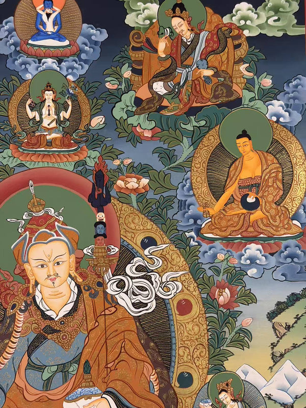 Guru Rinpoche Eight Manifestation of Padmasambhava Thangka - Art Of Tibet