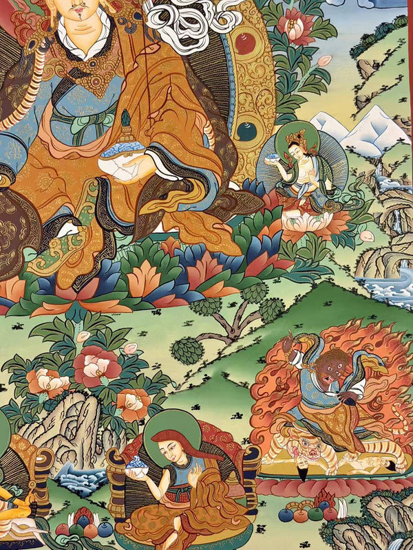 Guru Rinpoche Eight Manifestation of Padmasambhava Thangka - Art Of Tibet