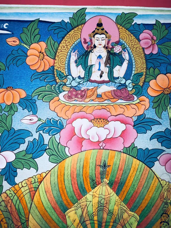 Guru Rinpoche Padmasambhava Rainbow Body Thangka - Art Of Tibet