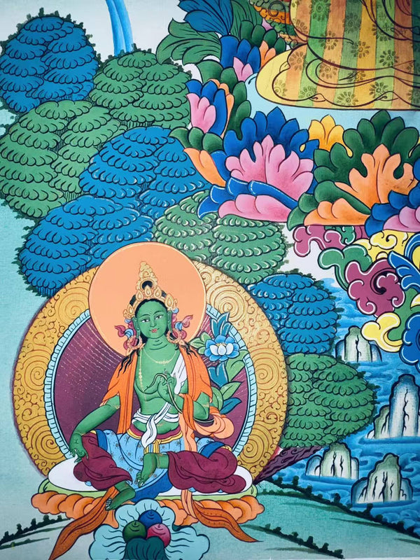 Guru Rinpoche Padmasambhava Rainbow Body Thangka - Art Of Tibet