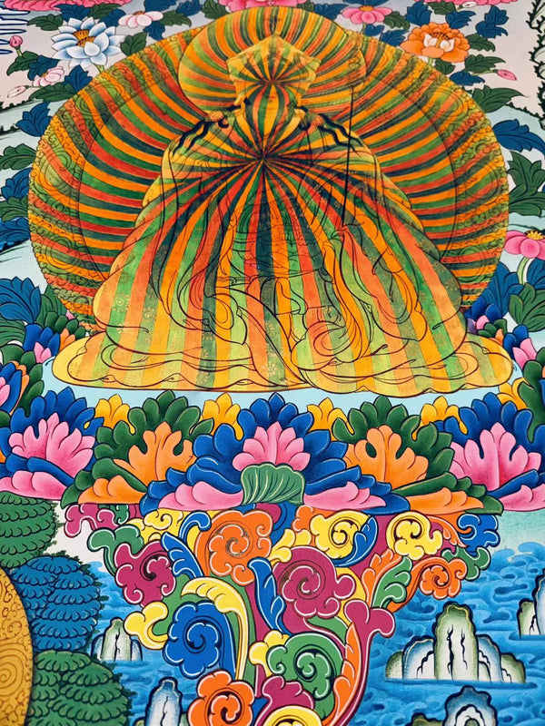 Guru Rinpoche Padmasambhava Rainbow Body Thangka - Art Of Tibet