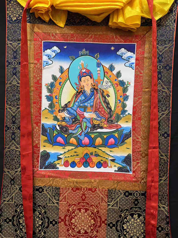 Guru Rinpoche Padmasambhava Thangka - Silk Framed - Art Of Tibet