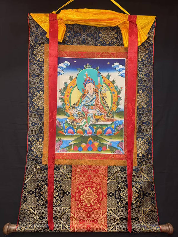 Guru Rinpoche Padmasambhava Thangka - Silk Framed - Art Of Tibet