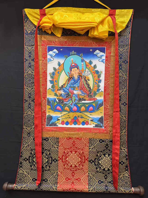 Guru Rinpoche Padmasambhava Thangka - Silk Framed - Art Of Tibet