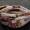 Rose Quartz & Rhodonite Heishi Beads Mala