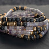 Amethyst & Lava Stone Heishi Beads Mala