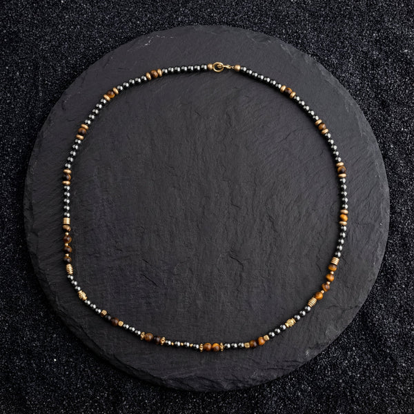 Hematite with Tiger Eye Short Mala - Art Of Tibet