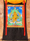 Jambhala (Kubera) Thangka Painting - Silk Framed - Art Of Tibet