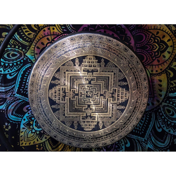Kalachakra Mandala Carving Gong - Art Of Tibet
