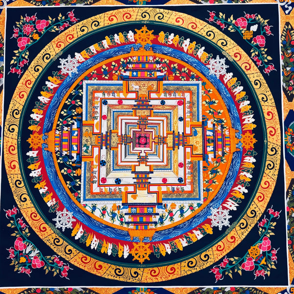 Kalachakra Mandala Large Tibetan Thangka Painting - Art Of Tibet