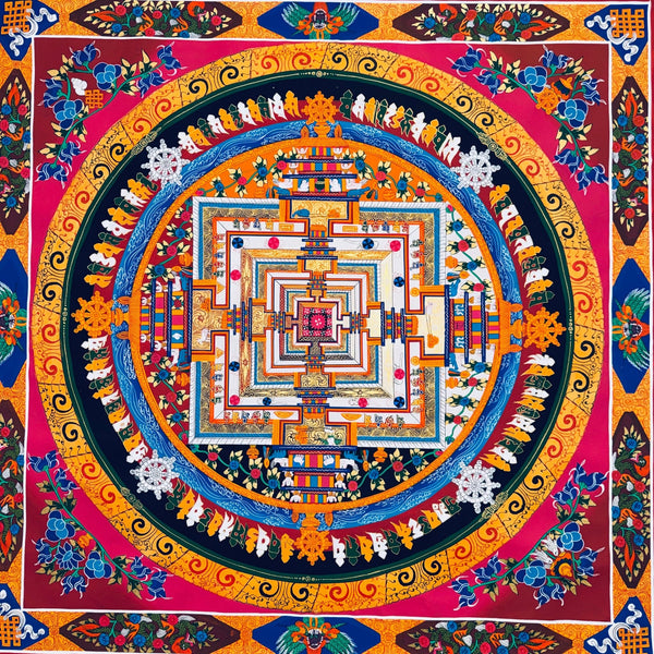 Kalachakra Mandala Large Tibetan Thangka Painting - Art Of Tibet