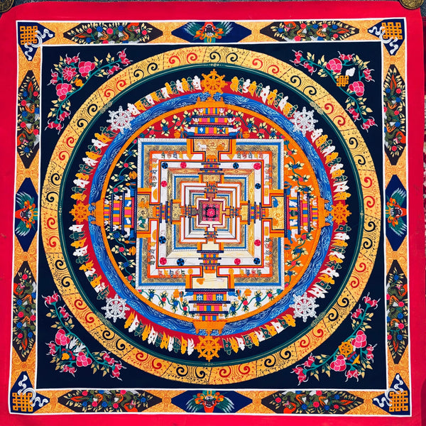 Kalachakra Mandala Large Tibetan Thangka Painting - Art Of Tibet