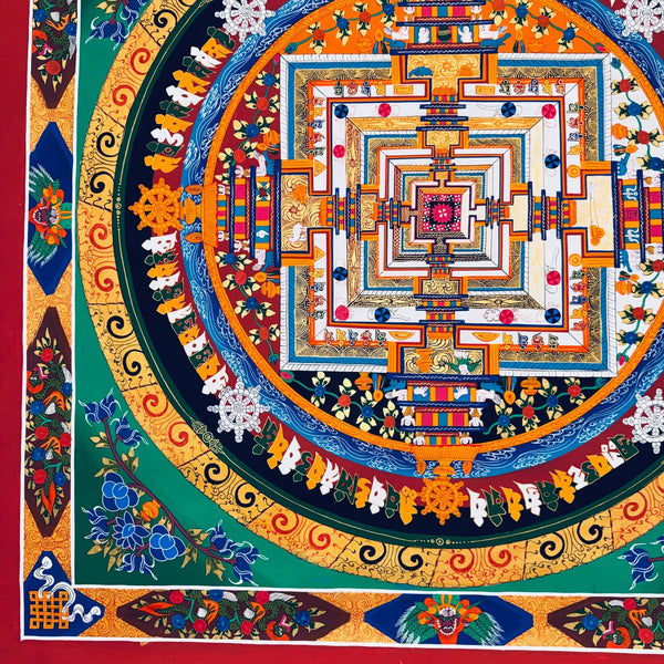 Kalachakra Mandala Large Tibetan Thangka Painting - Art Of Tibet
