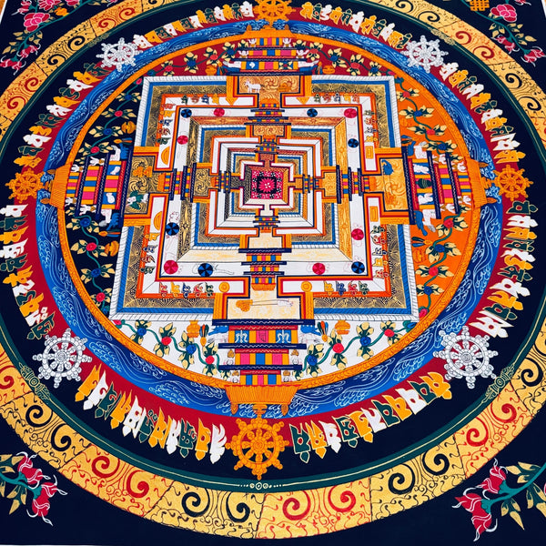 Kalachakra Mandala Large Tibetan Thangka Painting - Art Of Tibet