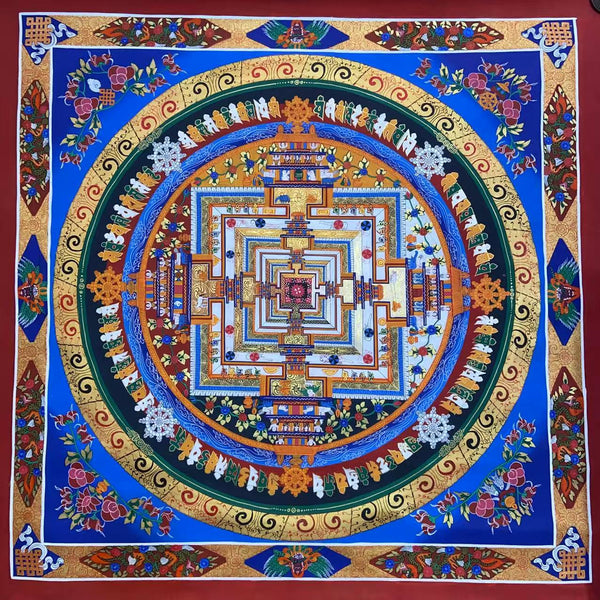 Kalachakra Mandala Large Tibetan Thangka Painting - Art Of Tibet