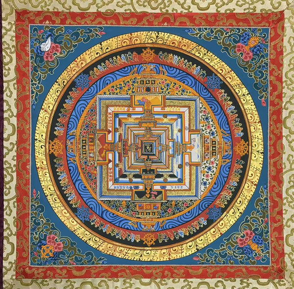 Kalachakra Mandala Tibetan Thangka Painting - Silk Framed - Art Of Tibet