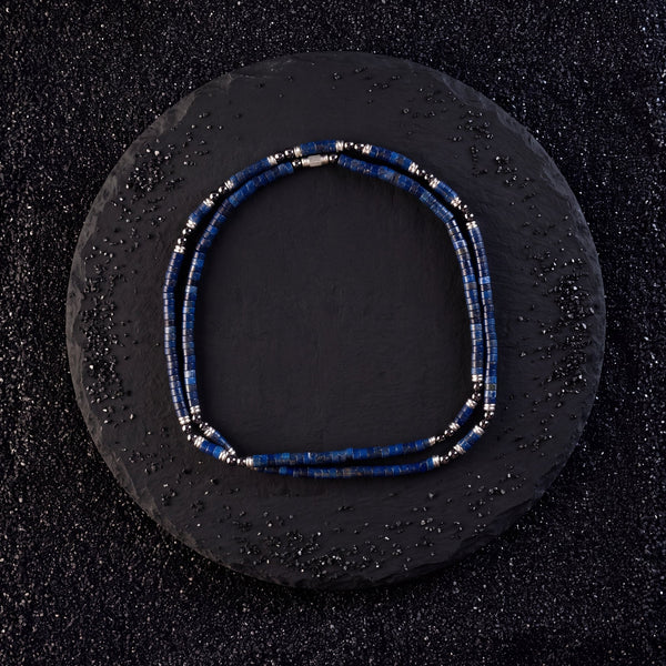 Lapis Lazuli & Hematite Heishi Beads Mala - Art Of Tibet