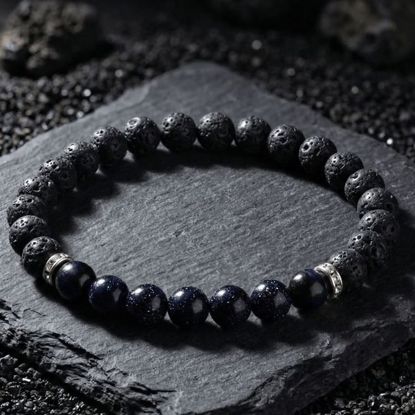 Lava and Sunstone Bracelet - Art Of Tibet