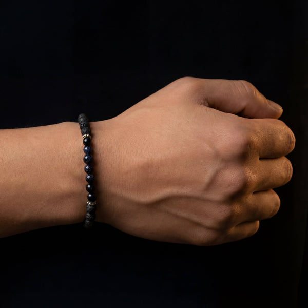 Lava and Sunstone Bracelet - Art Of Tibet