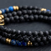 Lava Stone and Lapis Short Mala - Art Of Tibet