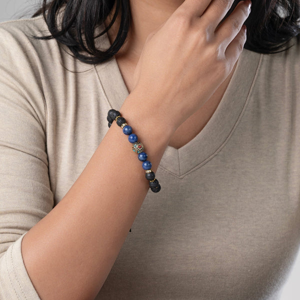 Lava Stone & Sodalite Calming Bracelet - Art Of Tibet