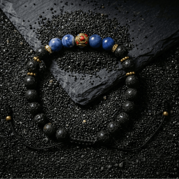 Lava Stone & Sodalite Calming Bracelet - Art Of Tibet