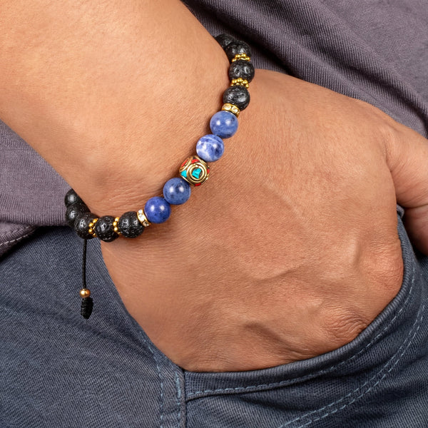 Lava Stone & Sodalite Calming Bracelet - Art Of Tibet