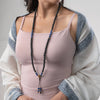 Lava Stone with Soldalite Calming Mala - Art Of Tibet