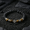 Lava Stone with Tiger Eye Endless Knot Bracelet - Art Of Tibet
