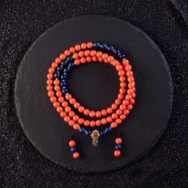 Rhodochrosite & Lapis Lazuli Love Wisdom Mala