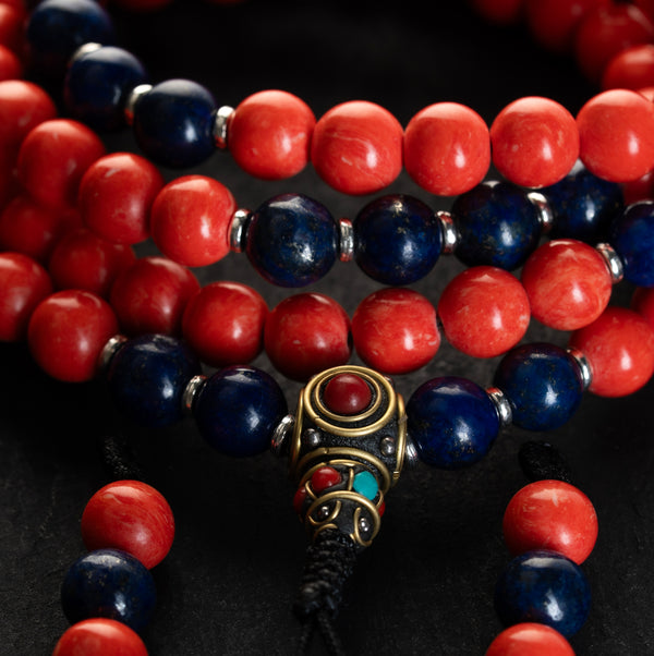 Rhodochrosite & Lapis Lazuli Love Wisdom Mala