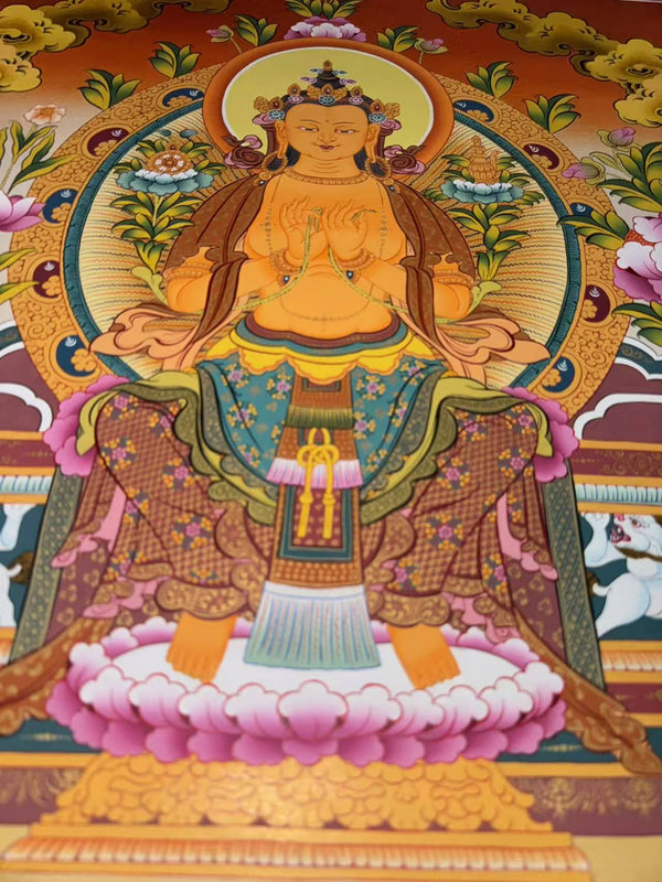 Maitreya Buddha Thangka - Art Of Tibet