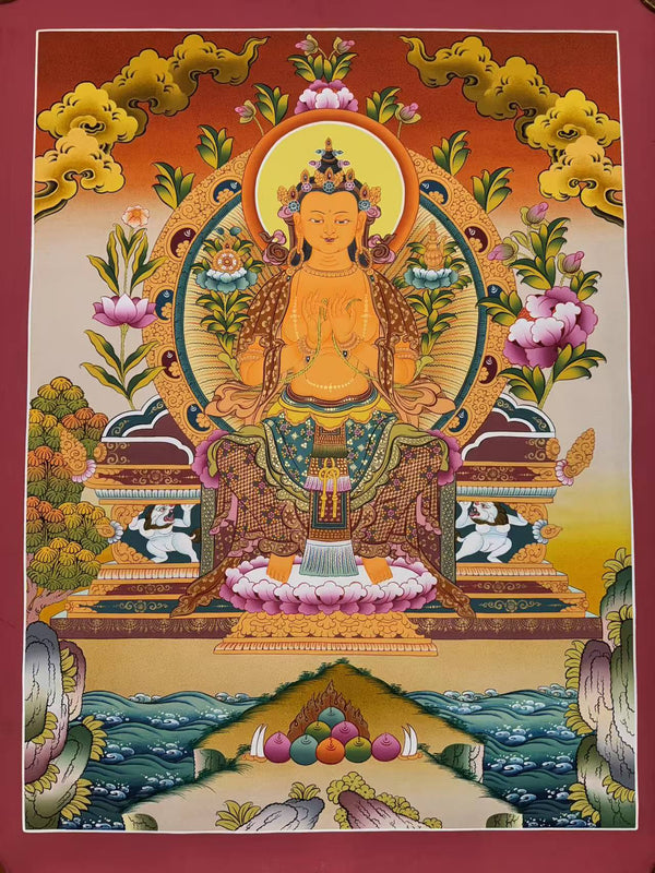 Maitreya Buddha Thangka - Art Of Tibet