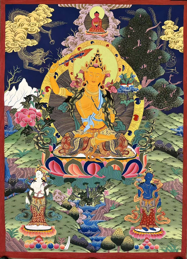 Manjushri Large Masterpiece Thangka - Art Of Tibet