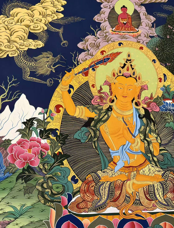 Manjushri Large Masterpiece Thangka - Art Of Tibet