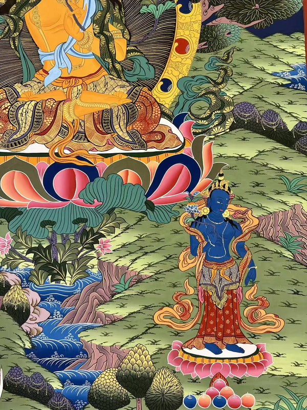 Manjushri Large Masterpiece Thangka - Art Of Tibet