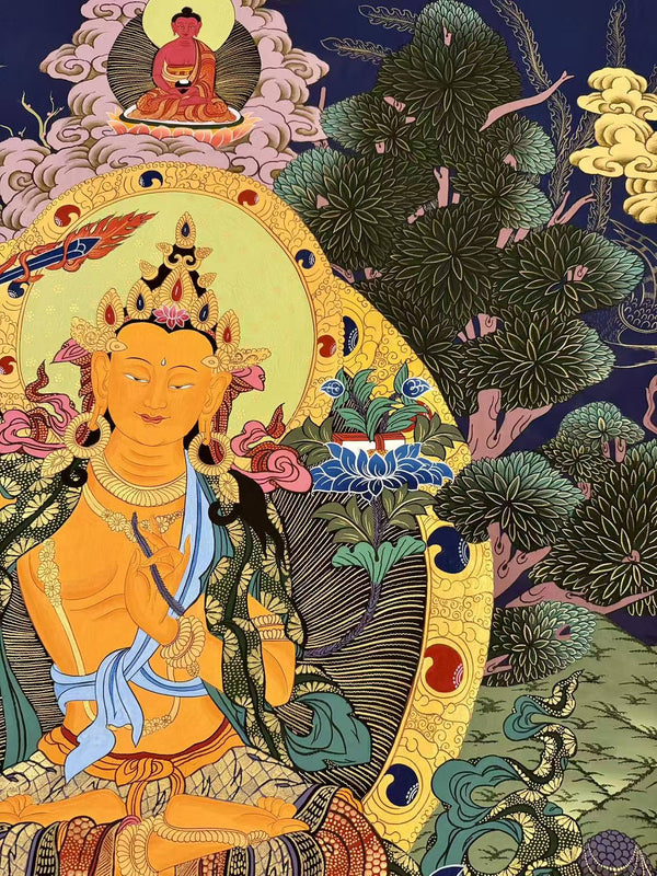 Manjushri Large Masterpiece Thangka - Art Of Tibet