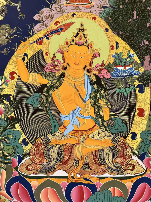 Manjushri Large Masterpiece Thangka - Art Of Tibet