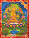 Manjushri Thangka - Silk Framed - Art Of Tibet