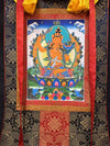 Manjushri Thangka - Silk Framed - Art Of Tibet
