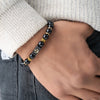 Matt Black Onyx Anchor Inlaid Hope Bracelet - Art Of Tibet