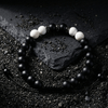Matt Black Onyx and Naga Shell Bracelet - Art Of Tibet