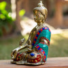 Medicine Buddha Bronze Statue with Stone Inlaid - Art Of Tibet